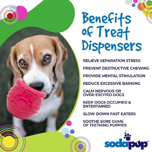 Honey Pot Dog eCup Treat Dispenser | Durable PUP-X Rubber Enrichment Toy | USA Made