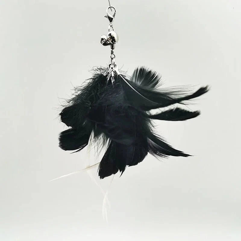 Hands-Free Feather Cat Wand with Bell | Suction Cup Interactive Toy for Hunting and Exercise